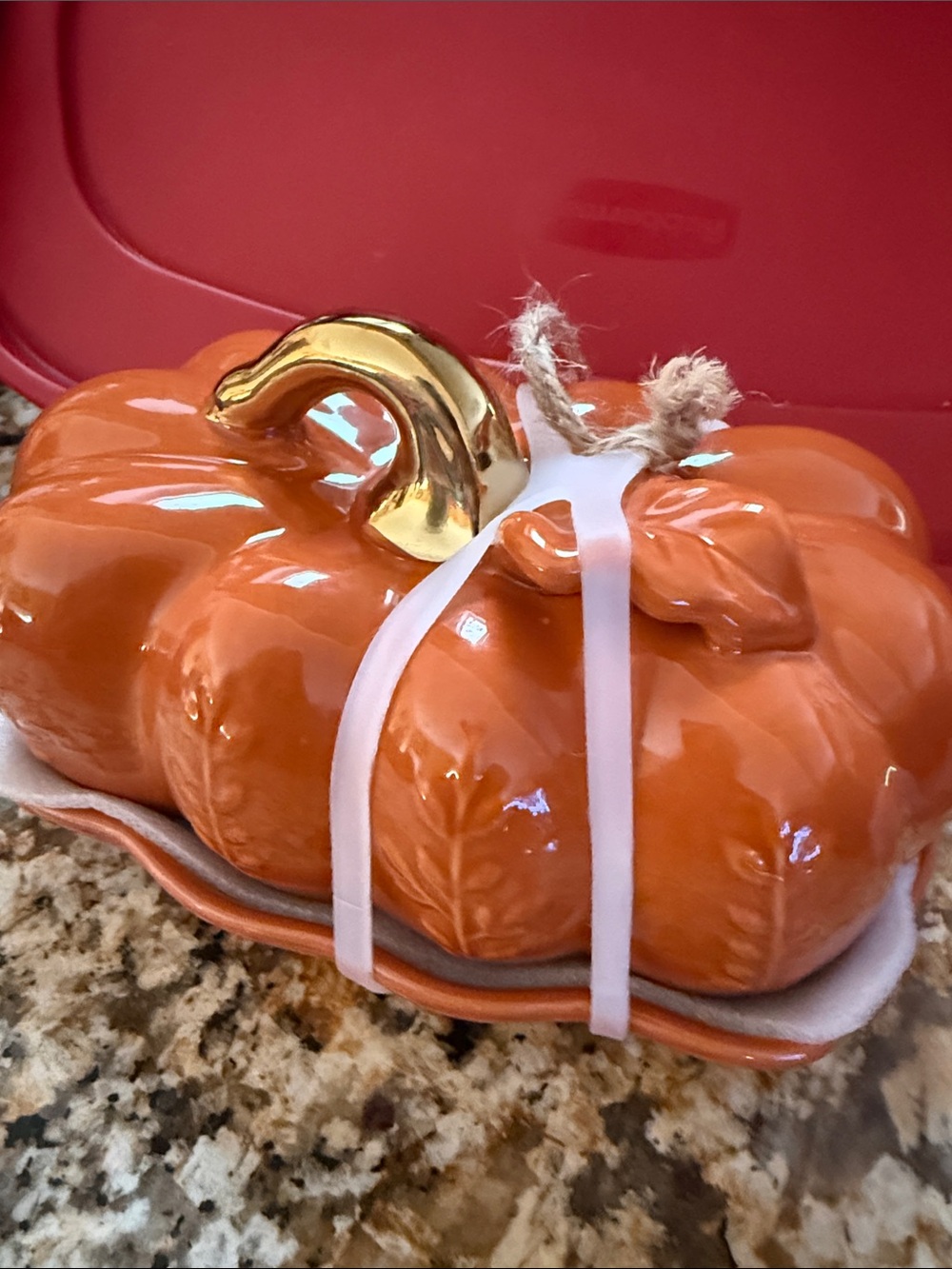 Pumpkin Butter Dish - NWT - Picture 6 of 8